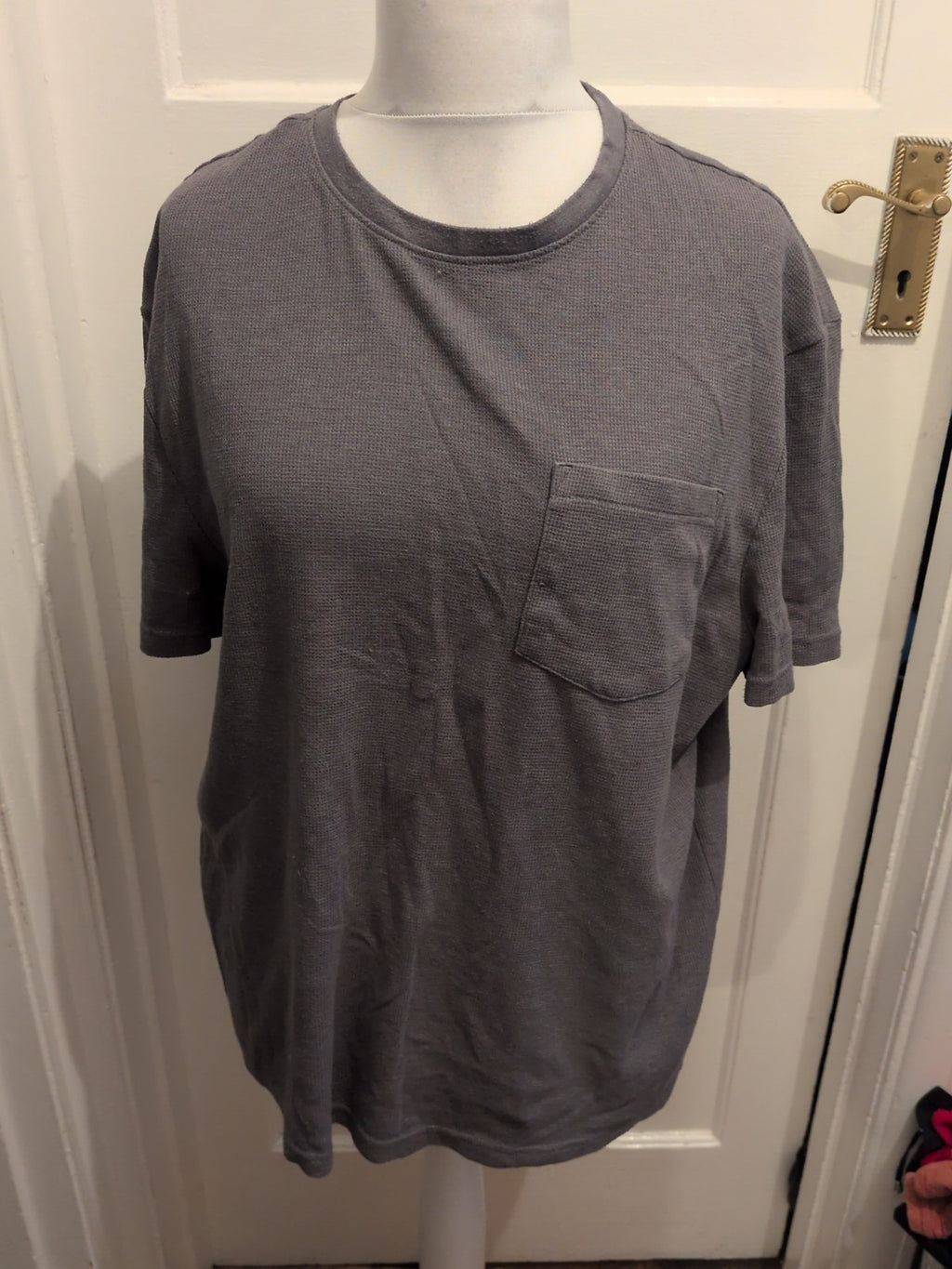 Tu Man Medium Grey Short Sleeve T-shirt Pocket On Chest