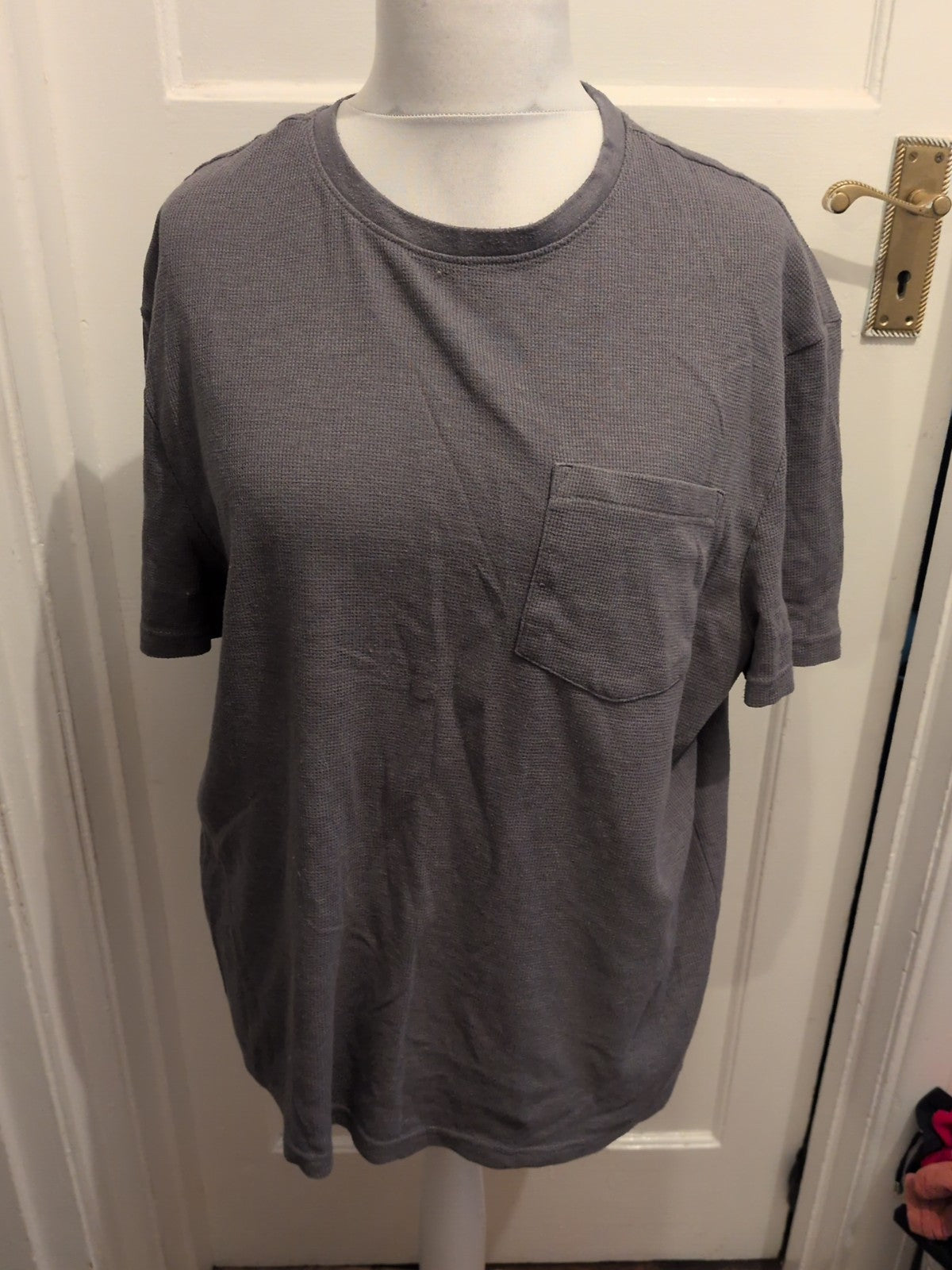 Tu Man Medium Grey Short Sleeve T-shirt Pocket On Chest