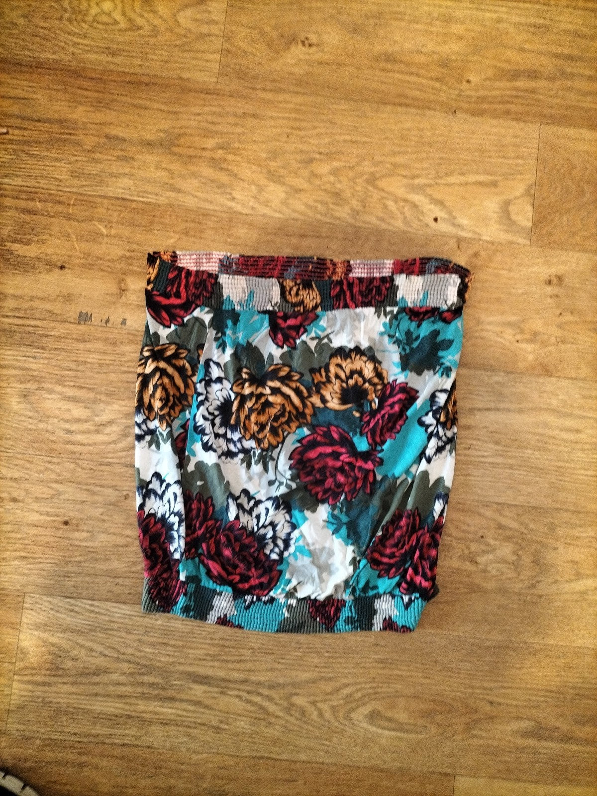 Ladies Next Size 12 Multicoloured Elasticated Hems Short Skirt