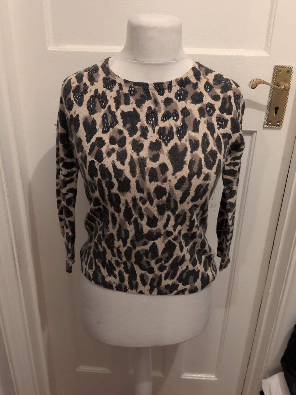Cc Petite Small Leopard Print Long Sleeve Blouse