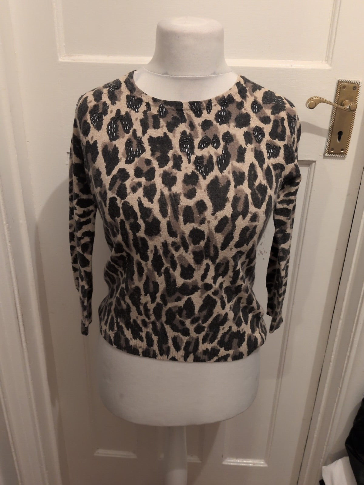 Cc Petite Small Leopard Print Long Sleeve Blouse
