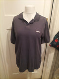 Mens Slazenger Size L Navy Short Sleeved Polo Fading