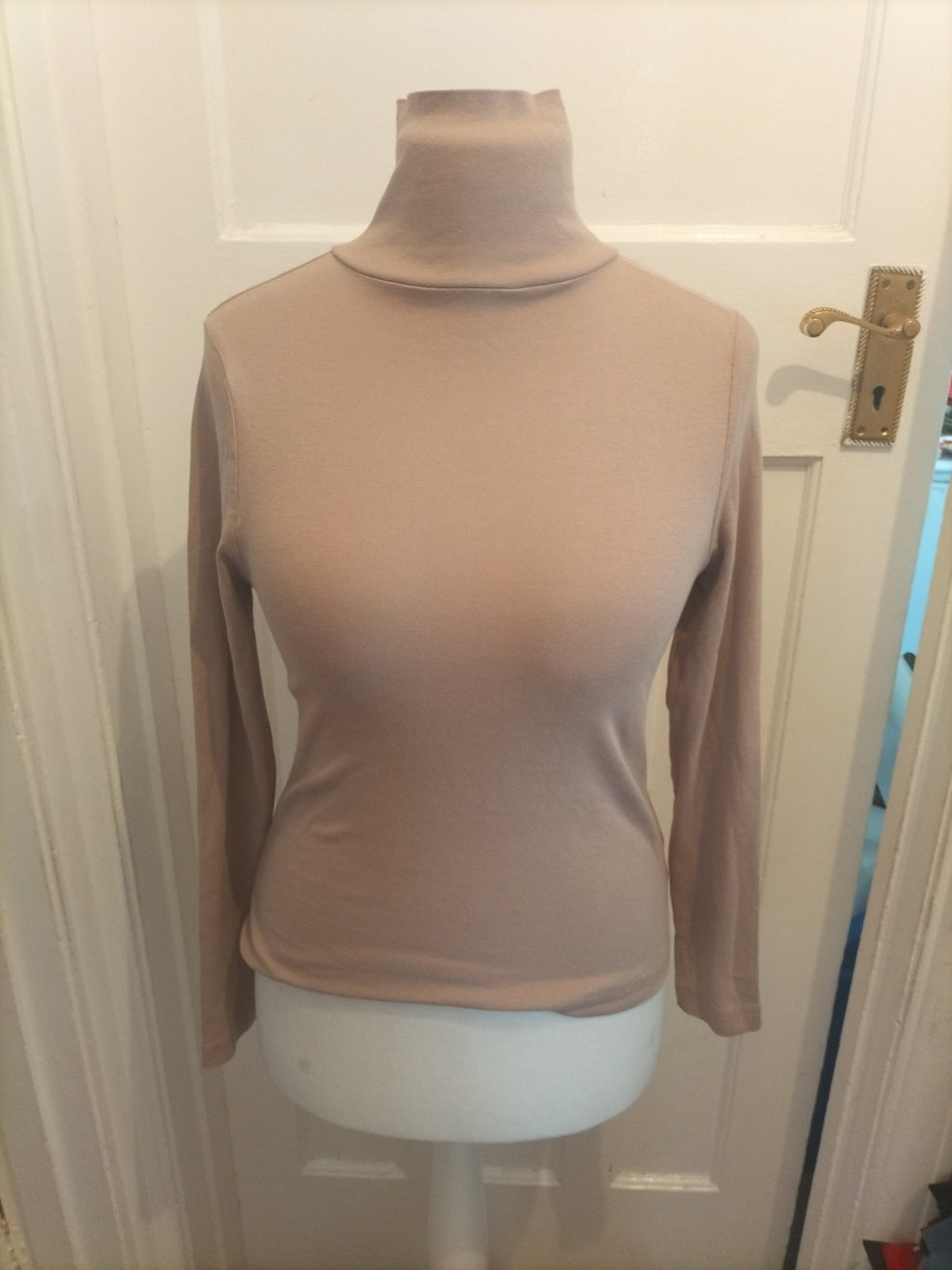 Peacocks 10 Beige Roll Neck Long Sleeve T-shirt