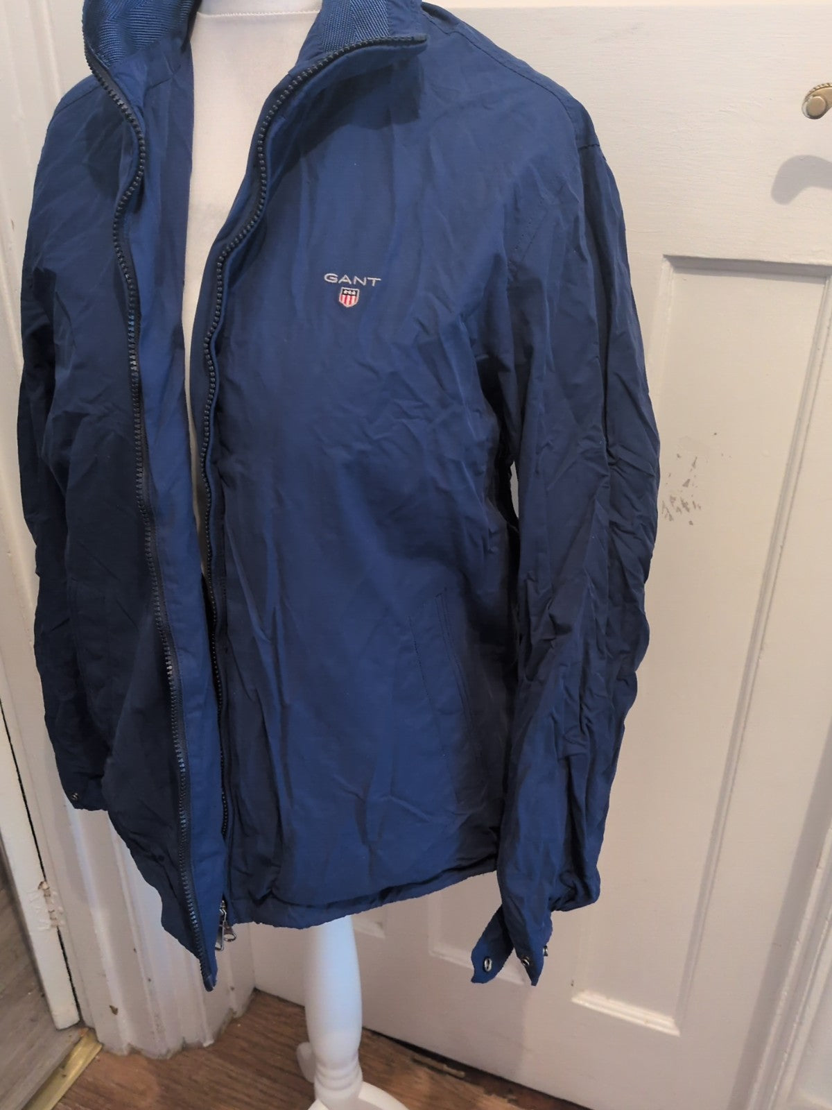 Gant Large Navy Blue Full Zip Rain Coat