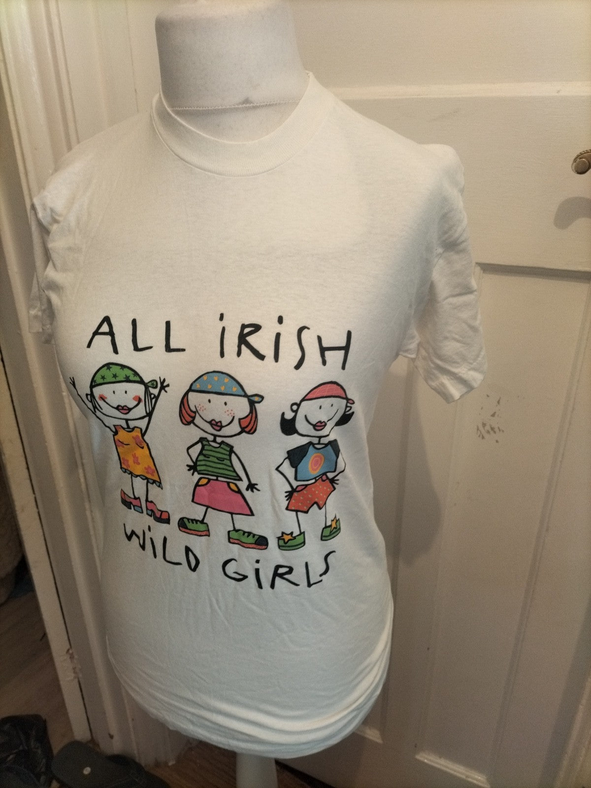 Medium White Irish Girls Short Sleeve Print T-shirt