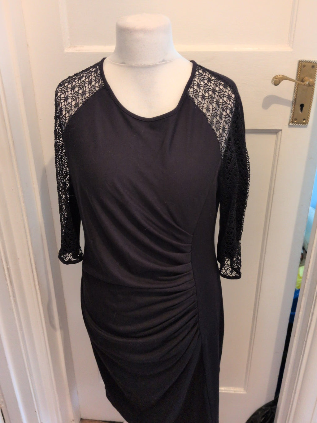 Fever 18 Black Dress Half Lace Sleeve