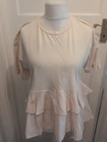 Cream&Rouge Medium White Short Sleeve Blouse
