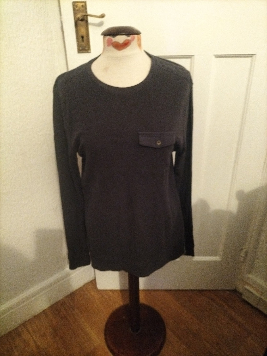 Mens Peacocks Size Medium Navy Long Sleeved Pyjama Top