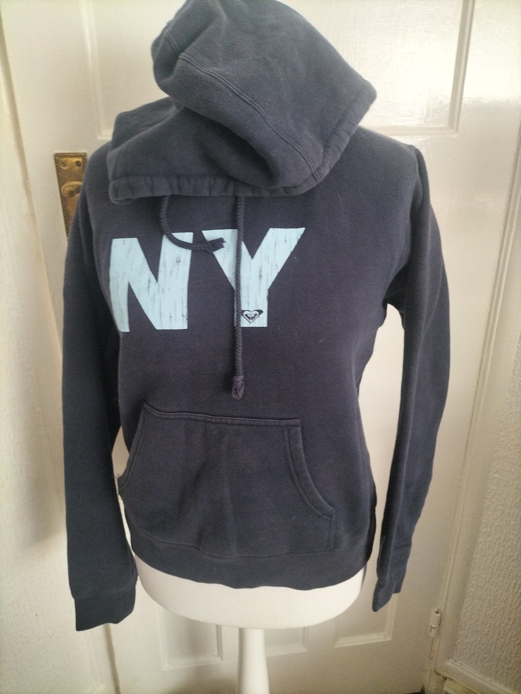 Ladies Roxy Size Large Navy Print Pullover Hoodie