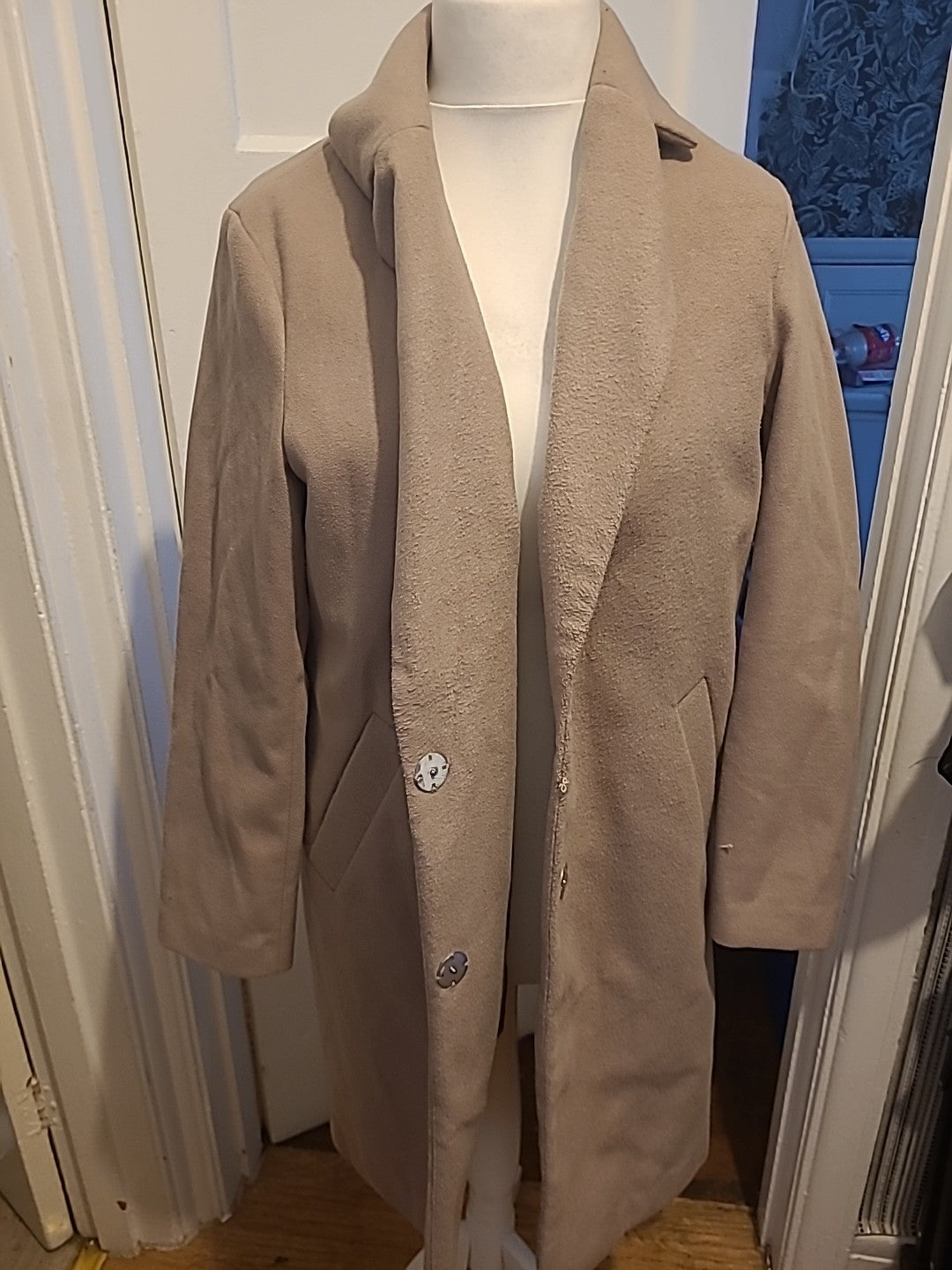 Ladies New Look Size 12 Purple Lined Long Length Jacket
