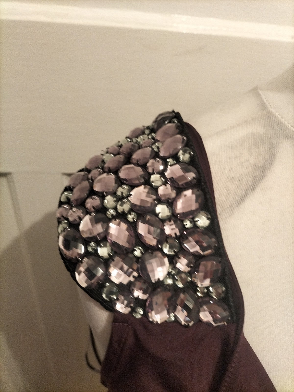 Ladies New Look Size 10 Purple With Gem Shoulder Sleeveless Blouse