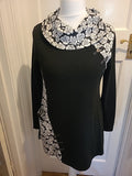 Ladies Casamia Size Small Black And White Roll Neck Long Sleeved Top