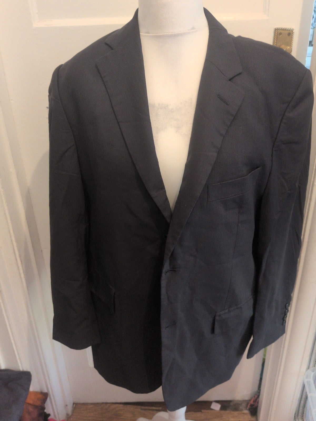 Marks And Spencer 42s Navy Super 100s Wool Italian Suit Jacket