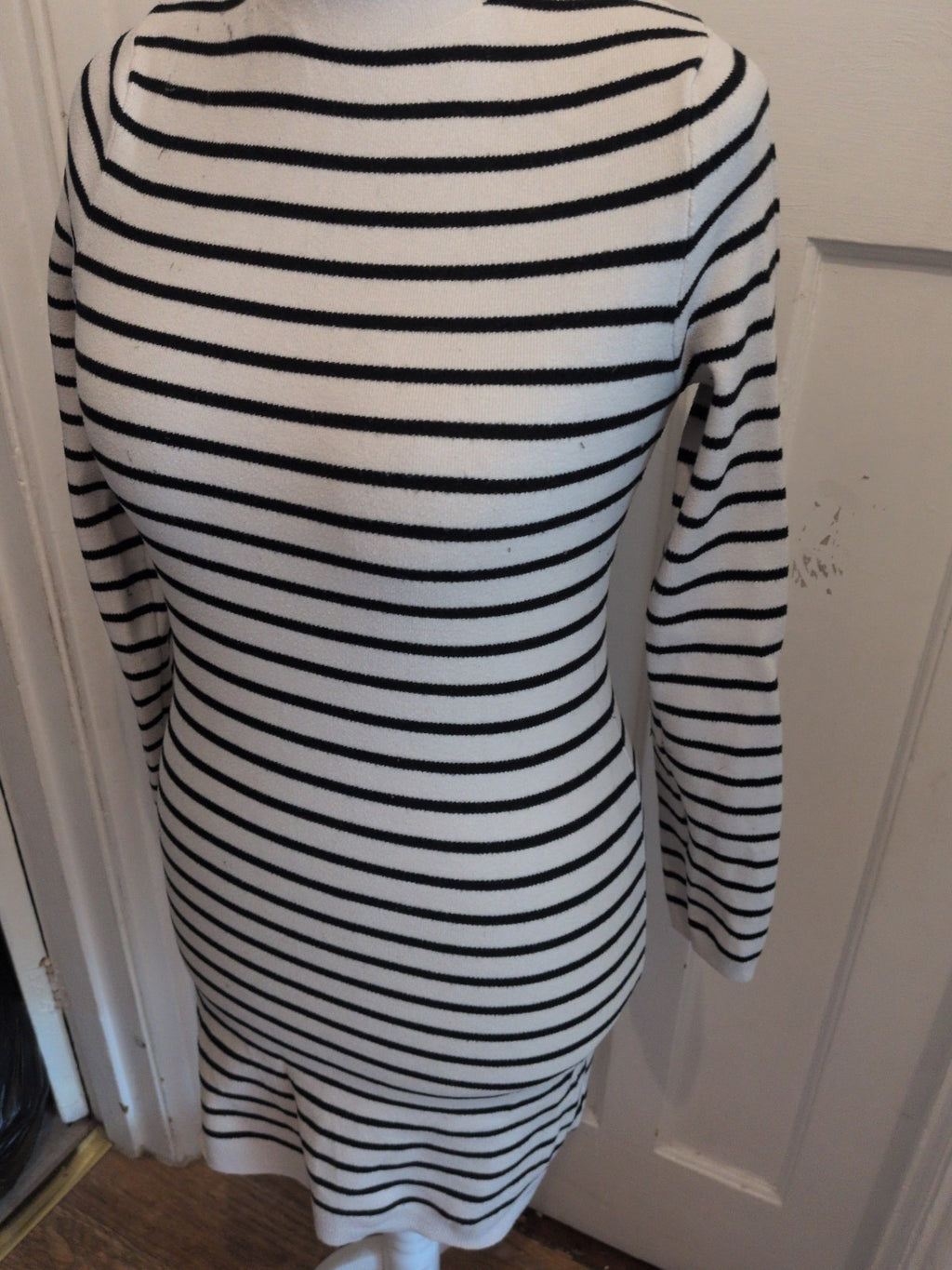 Ladies Primark XS White Stripe Jumper Dress