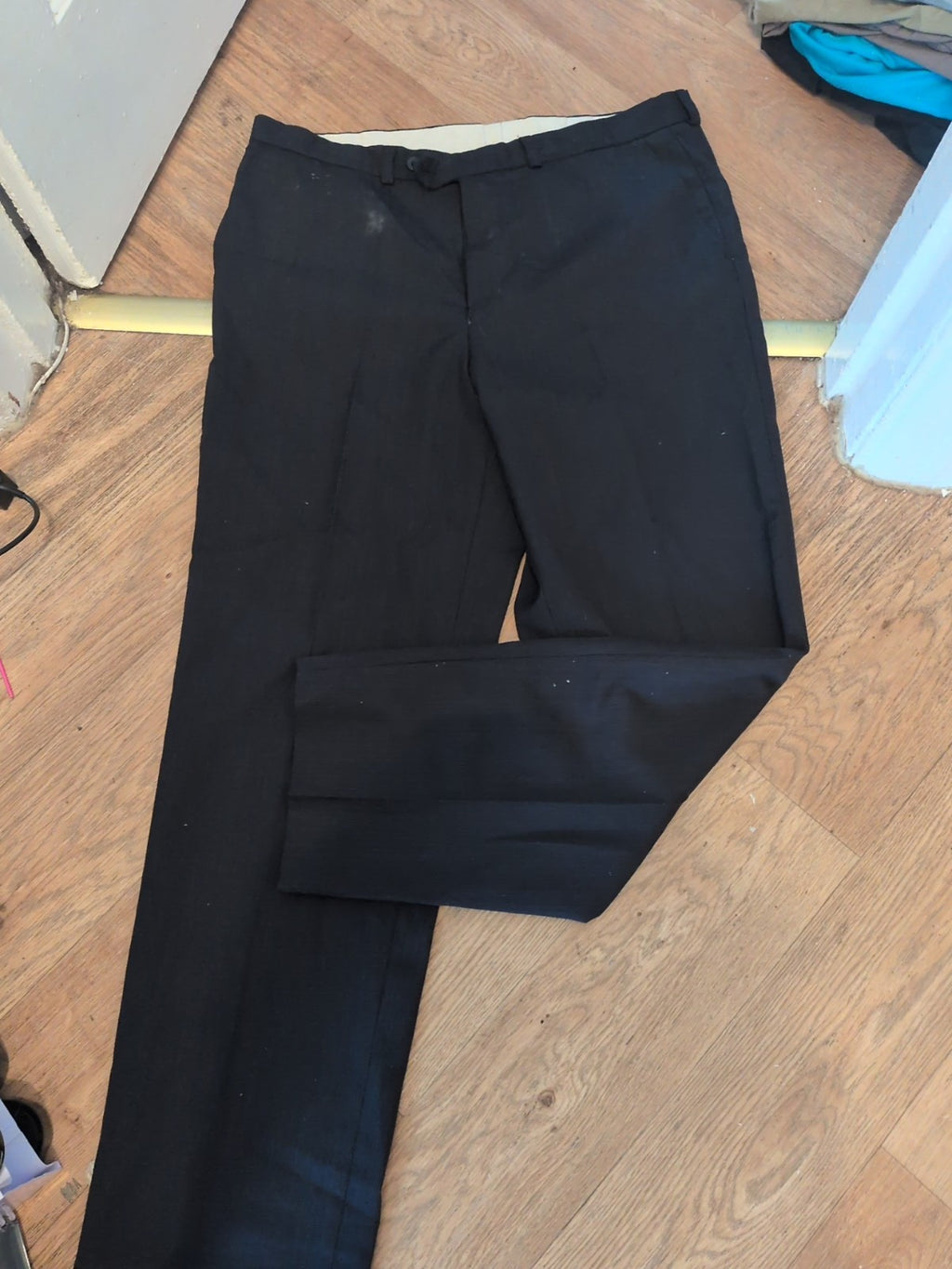 St Micheal 34x31 Wool Rich Navy Trousers