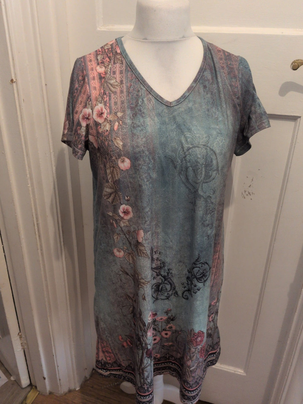 Large Multicoloured Aztec Short Sleeve Dress