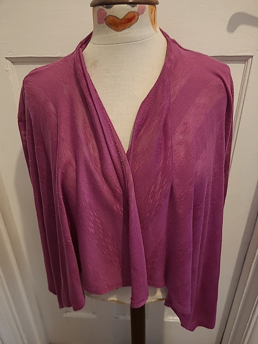 Ladies Tu Size 12 Purple Cardigan Waterfall Long Sleeved