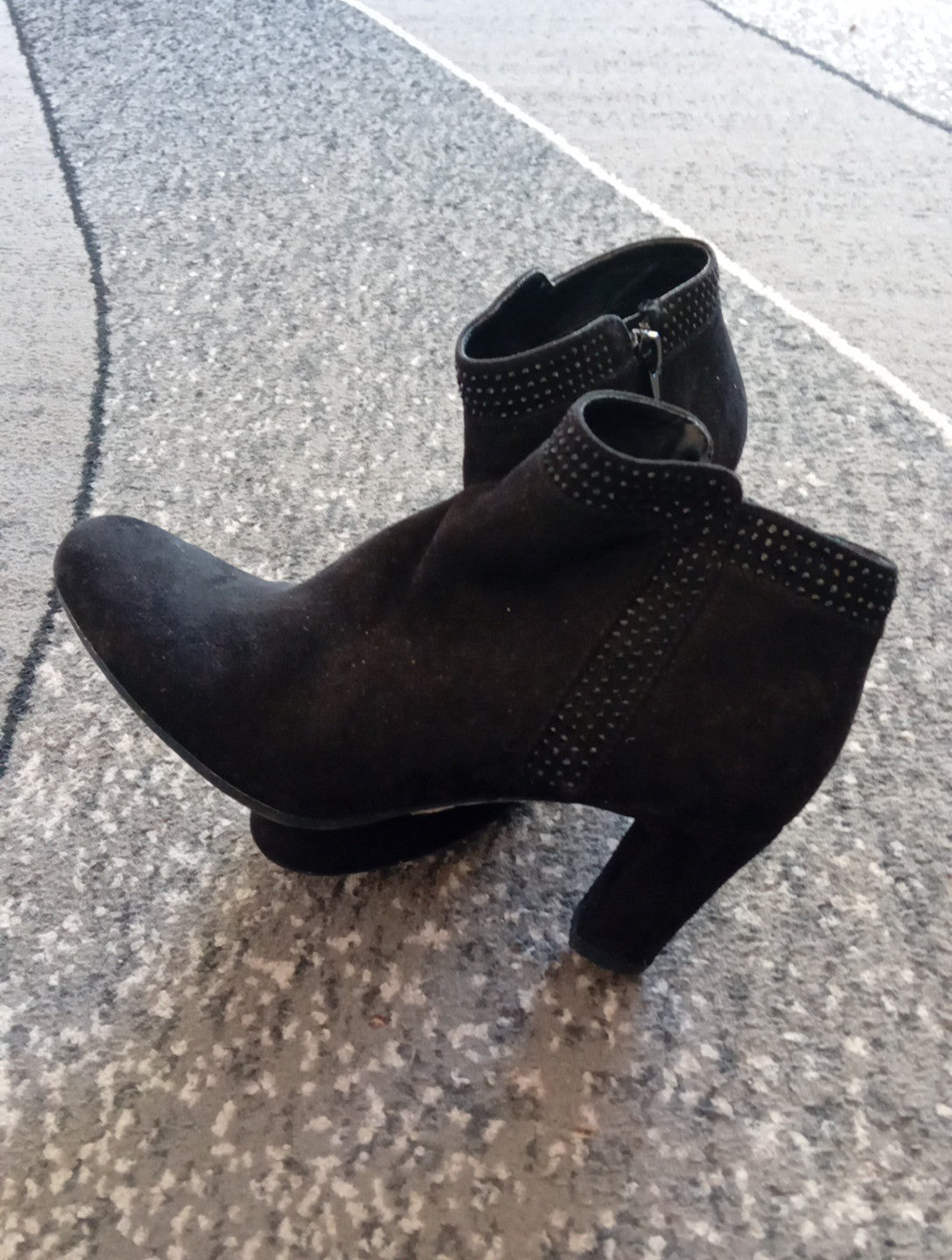 Ladies Black Sparkly Anjle Boots Size 36 Free Delivery