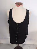 Tu 16 Black Buttoned Sleeveless Blouse