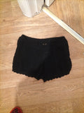 Ladies Size Large Black Semi See Through Elasticated Shorts