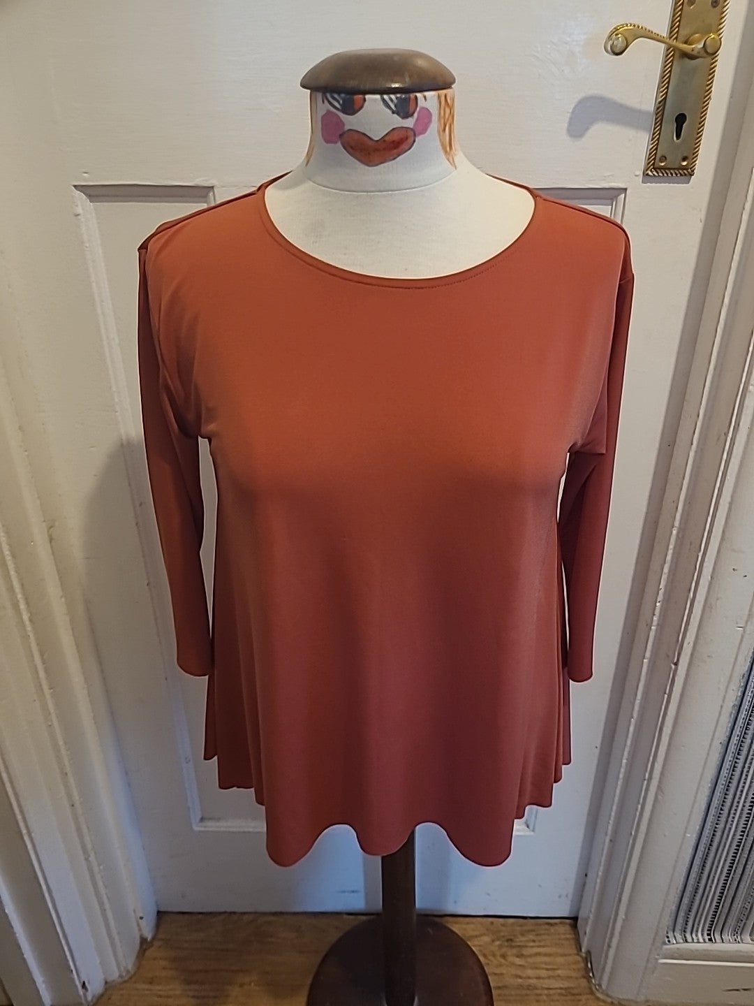 Ladies Great Plains Size 8 Orange Long Sleeved Blouse