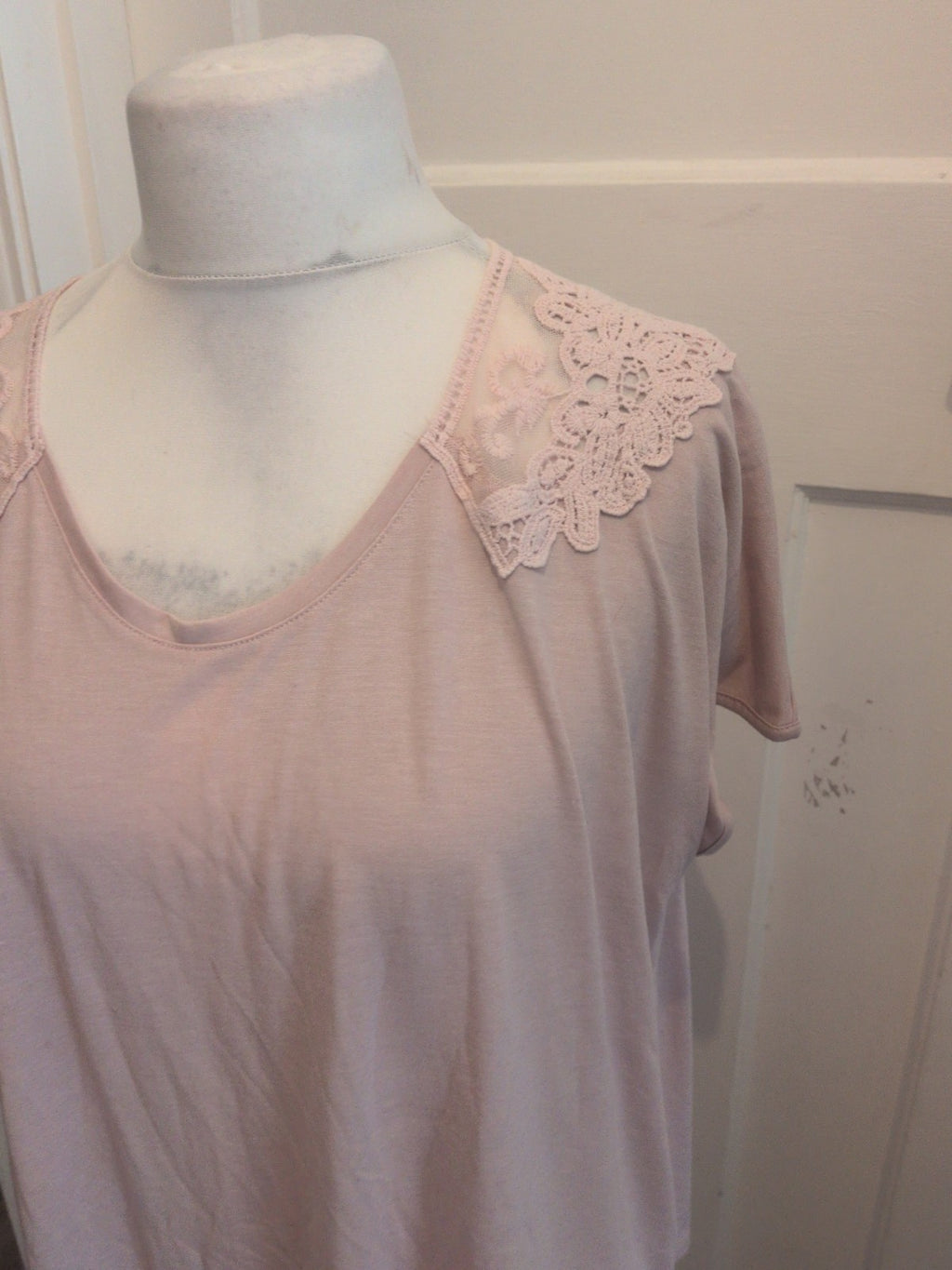 Marks And Spencer 22 Pale Pink  Short Sleeve Blouse