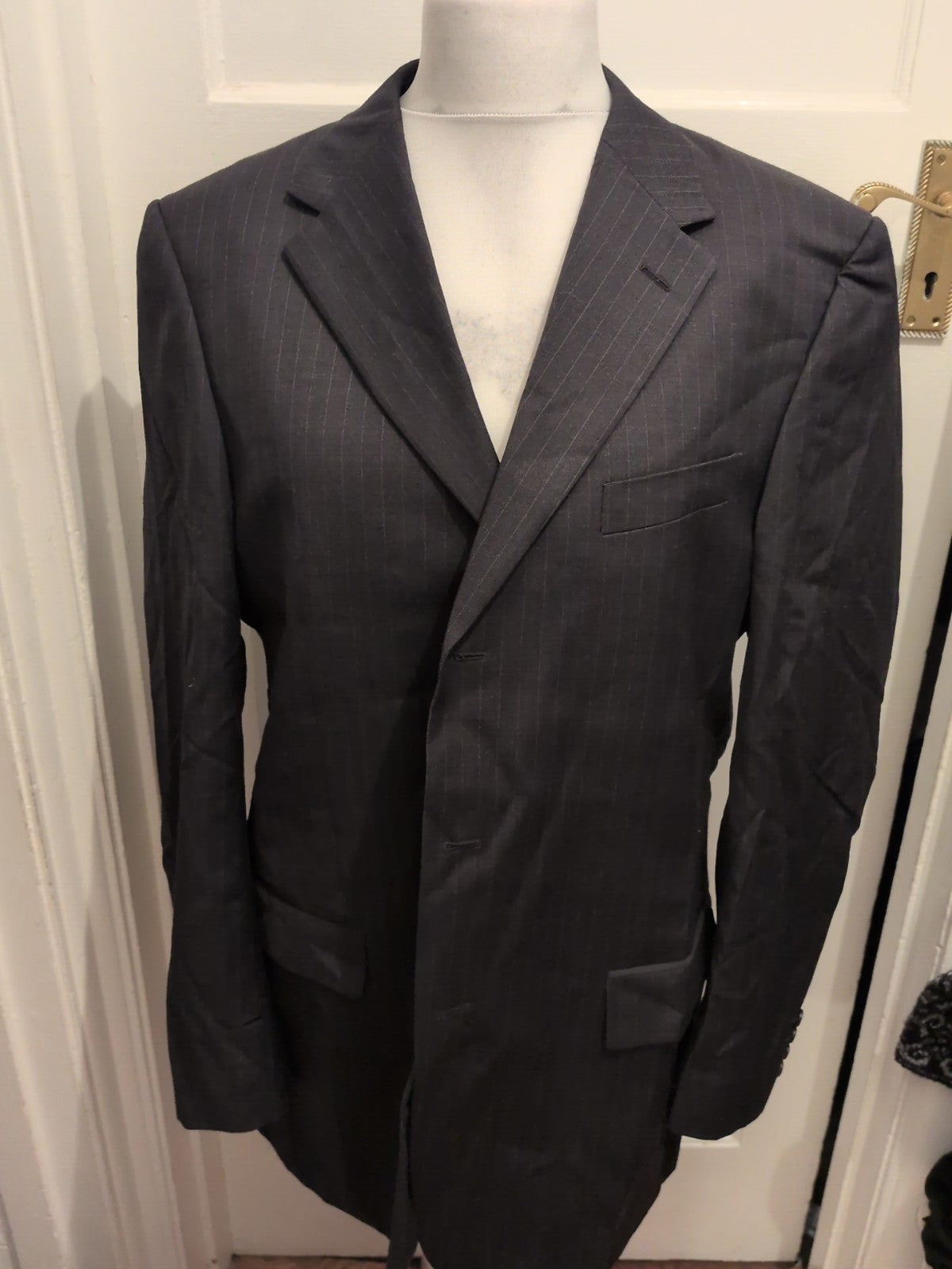 Marks And Spencer 44L Dark Grey Pinstripe Suit Jacket