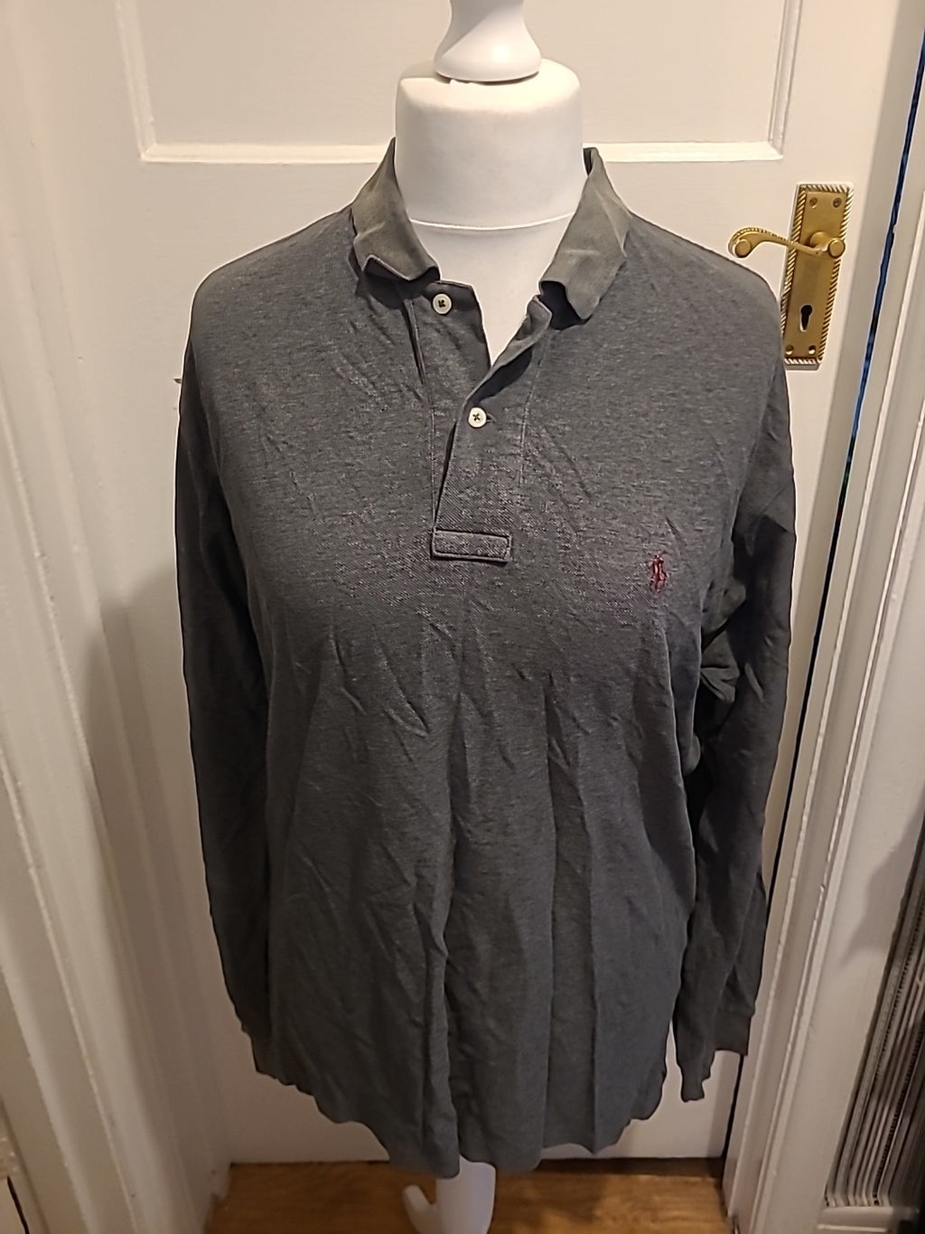 Mens Polo Ralph Lauren Size Large Grey Long Sleeved Polo