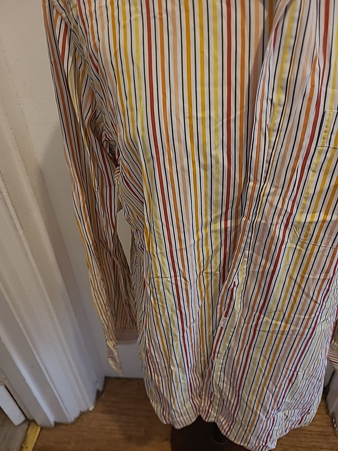Mens Dunhill Size Large Multicoloured Striped Long Sleeved Shirt