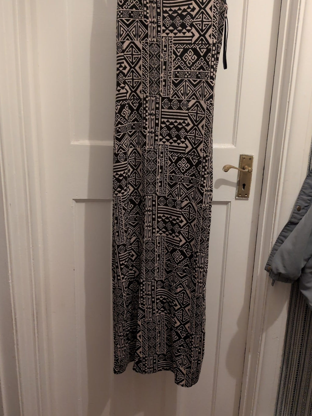 Primark 8 Brown And Black Aztec Sleeveless Long Length Dress
