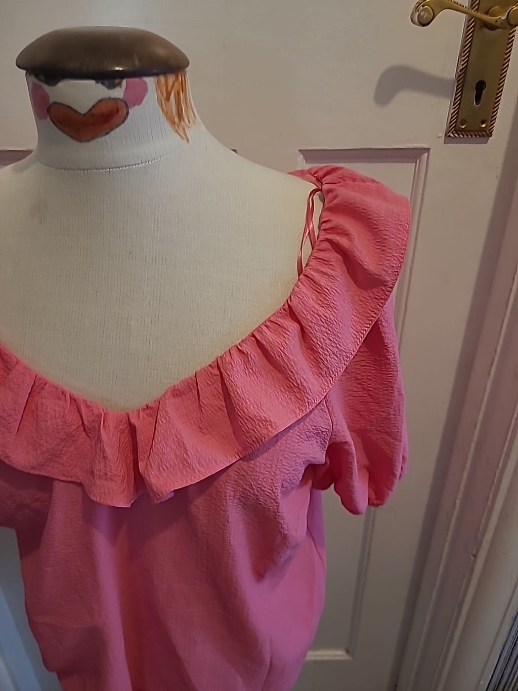 Brand New Ladies TU Size 12 Pink Short Sleeved Blouse