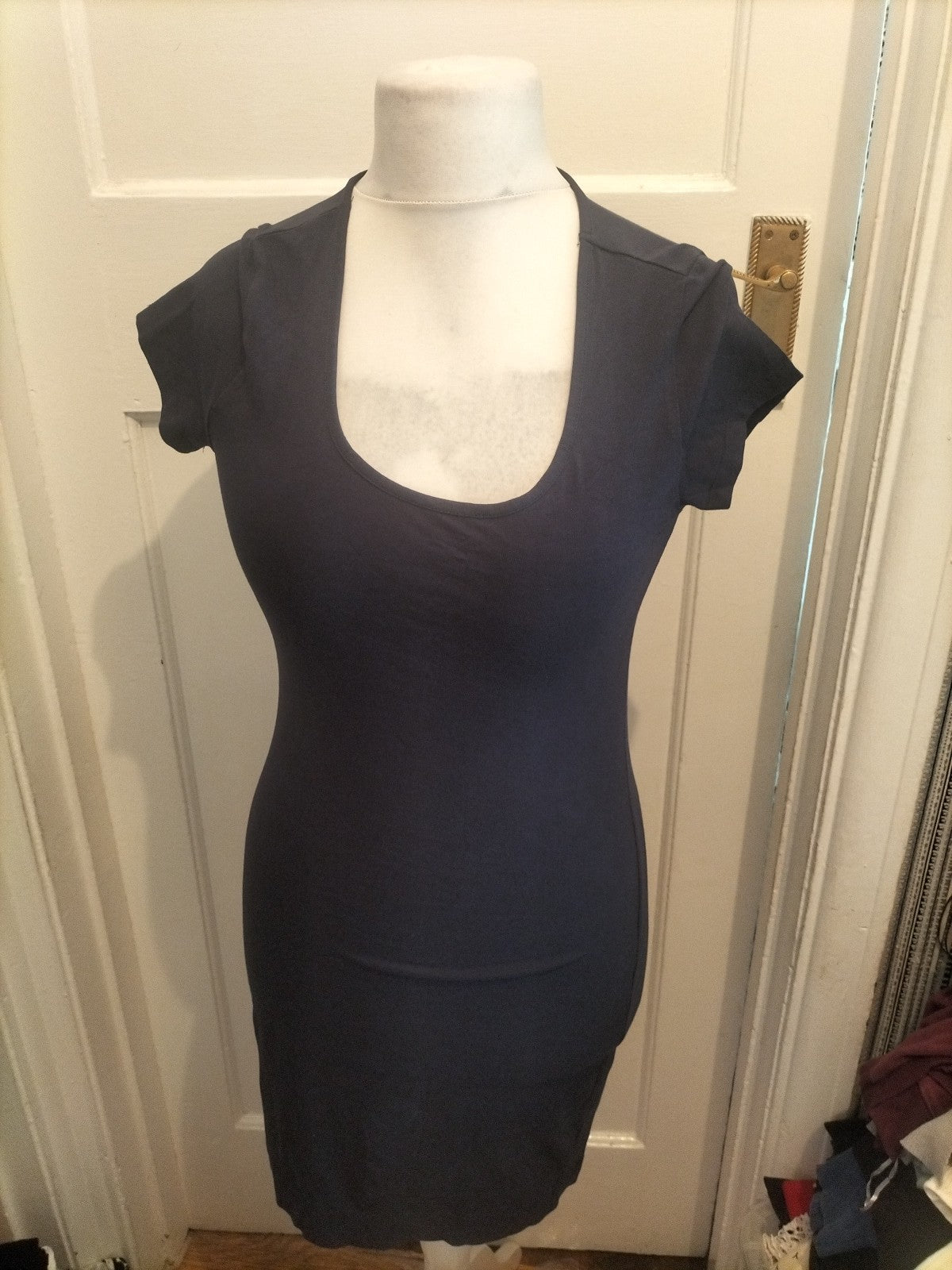 Ladies H&M Size M Navy Short Sleeved Plain Dress