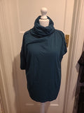 Ladies Ozai N Ku Size Small Teal Sleeveless Roll Neck Top