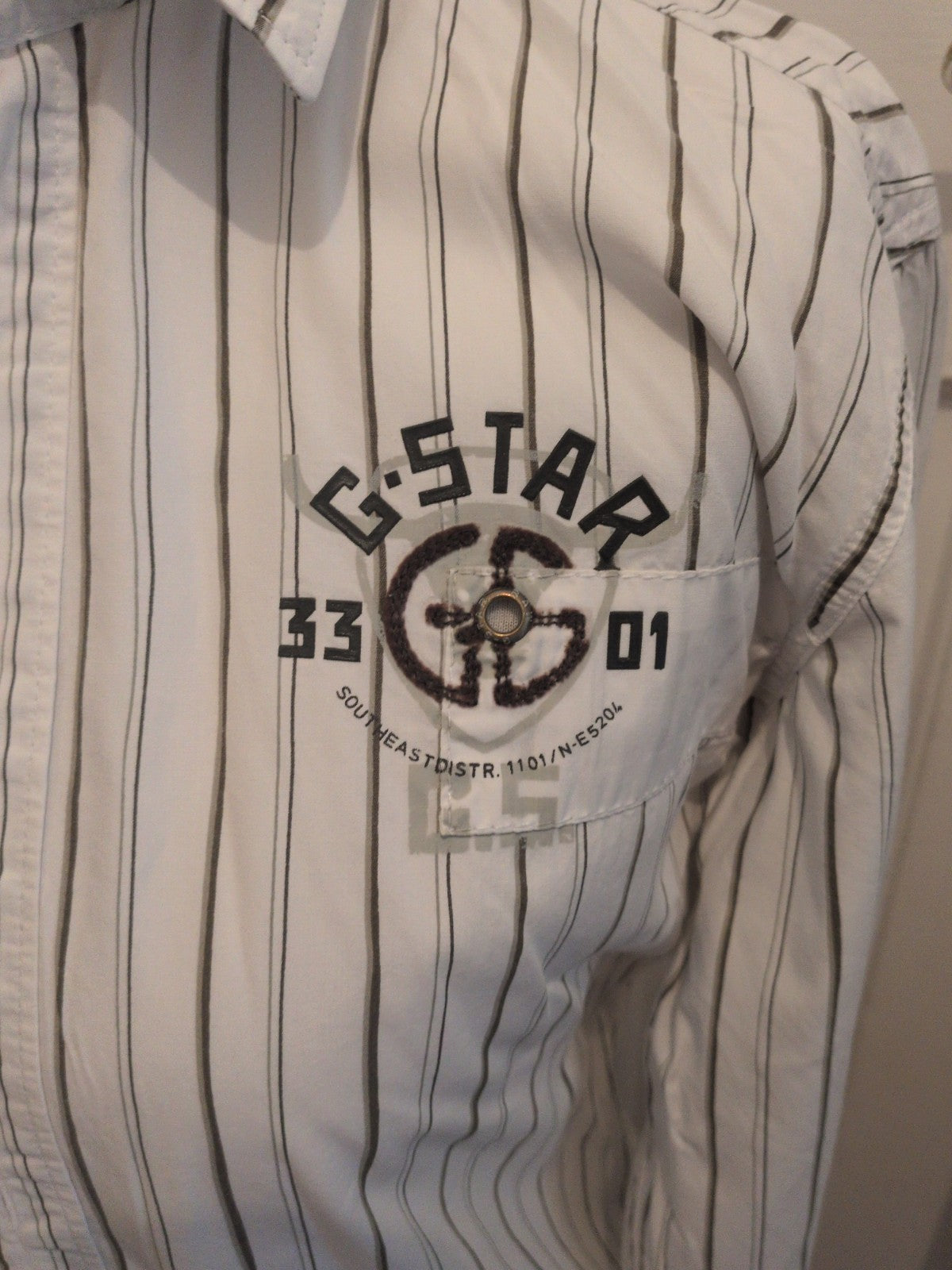 G-star Medium White Stripe Long Sleeve Shirt