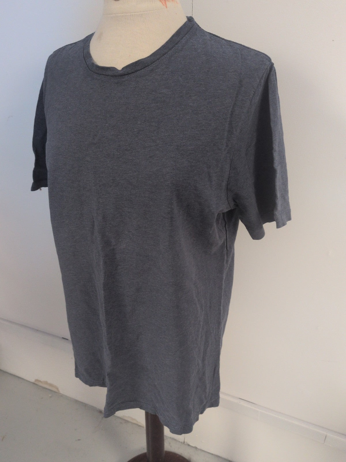 Marks And Spencer Large Regular Fit Pure Cotton Blue Short Sleeve T-shirt