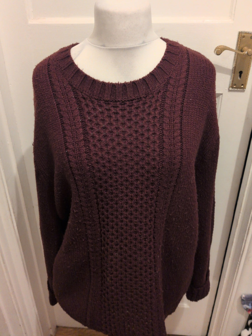 Autograph XL Purple Long Sleeve Heavy Knit Jumper Bobbling