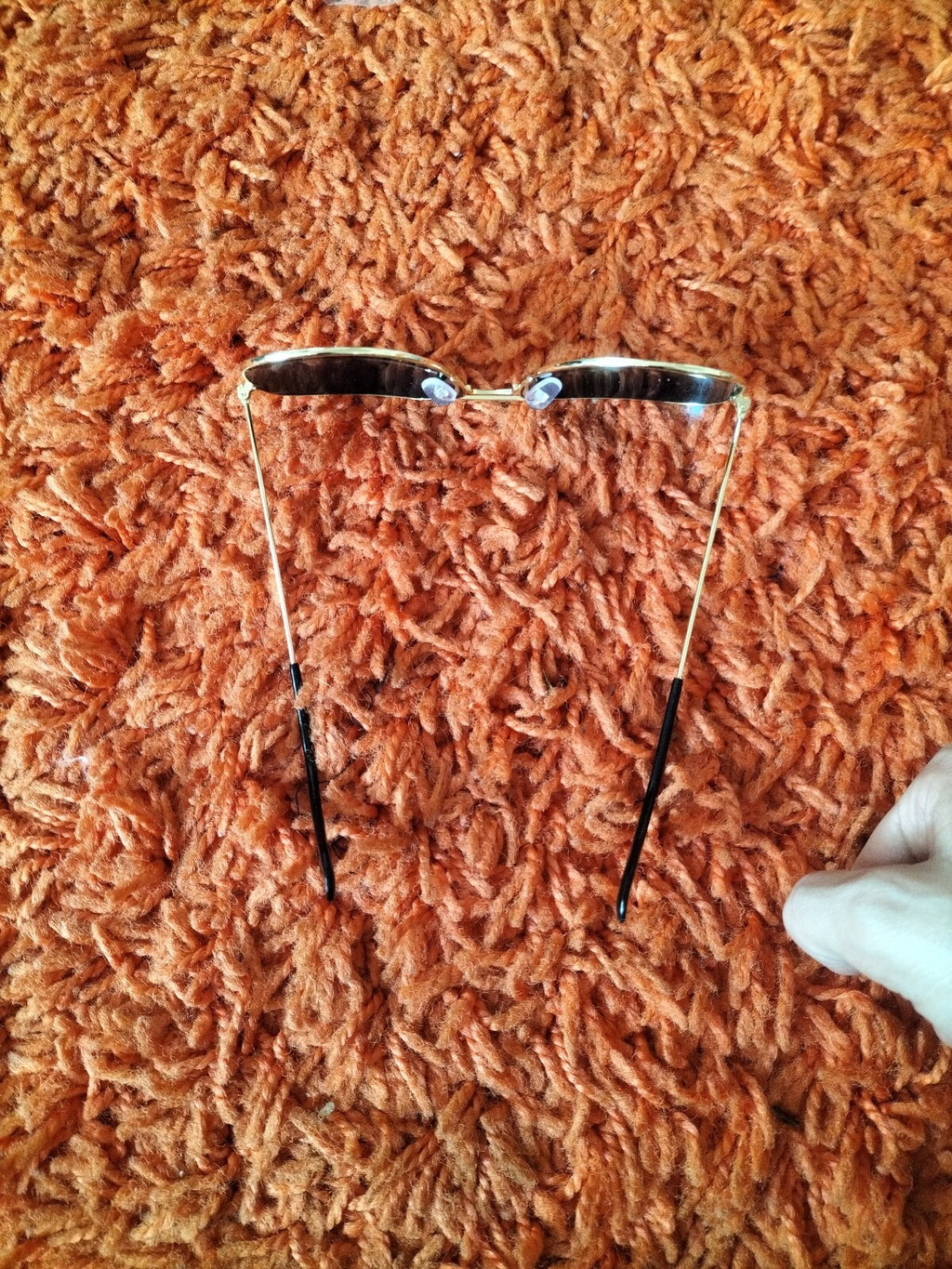 Unisex Gold Tint And Gold Rim Sunglasses