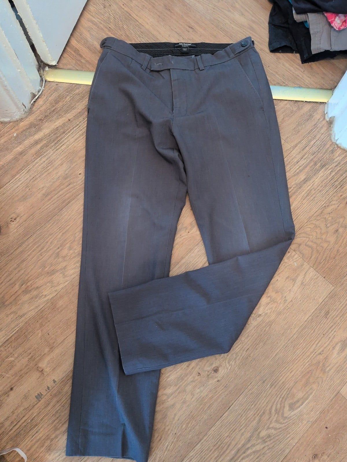 Cedarwood State 32short Grey Slim Fit Trousers Small Hole On Front