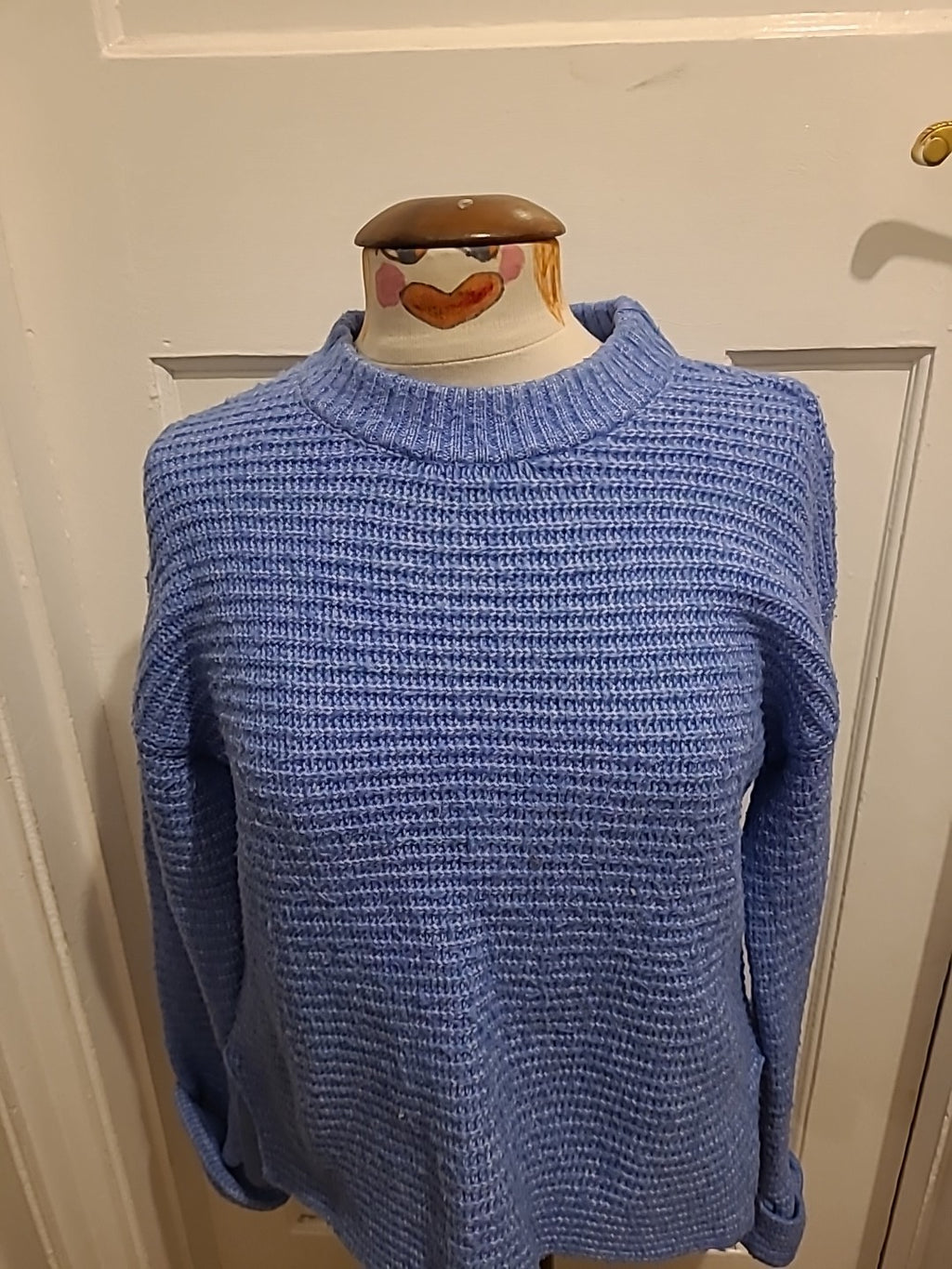 Ladies John Lewis Size Medium Blue Fleck Knit Pullover Jumper