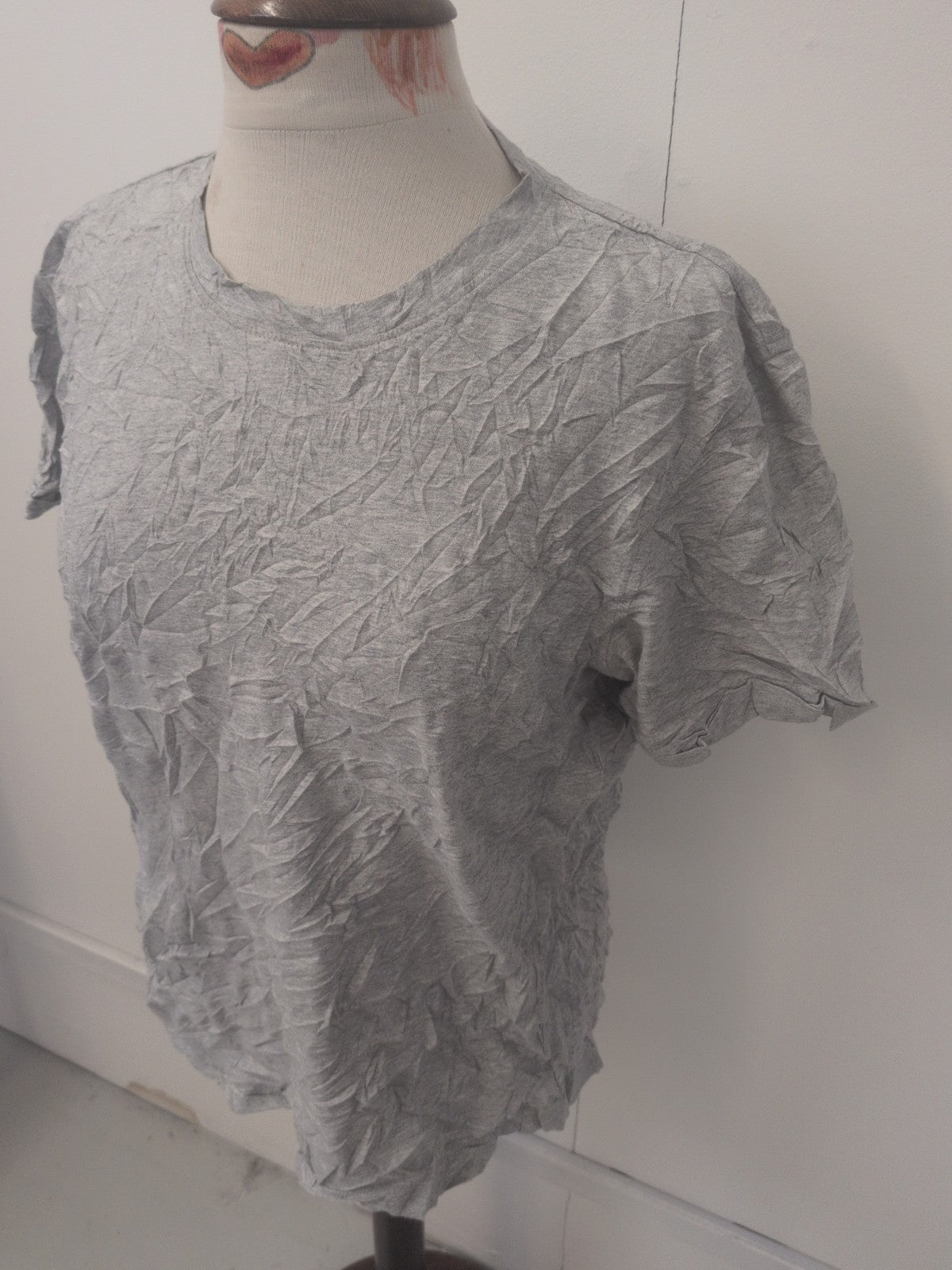 Ladies Folk Size 4 Grey Short Sleeve T-shirt