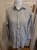 Mens St Michael Size 16" Collar Grey 100% Cotton Long Sleeved Shirt
