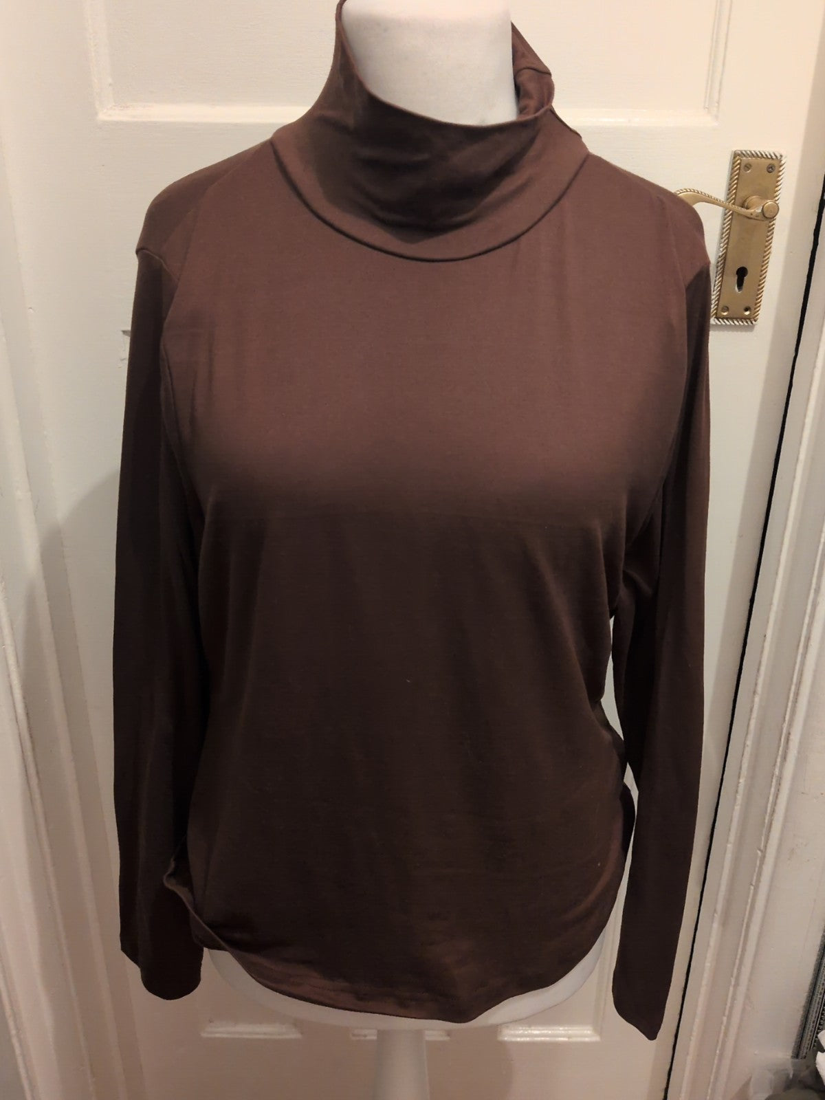 Shein Curve 2XL Brown Long Sleeve T-shirt