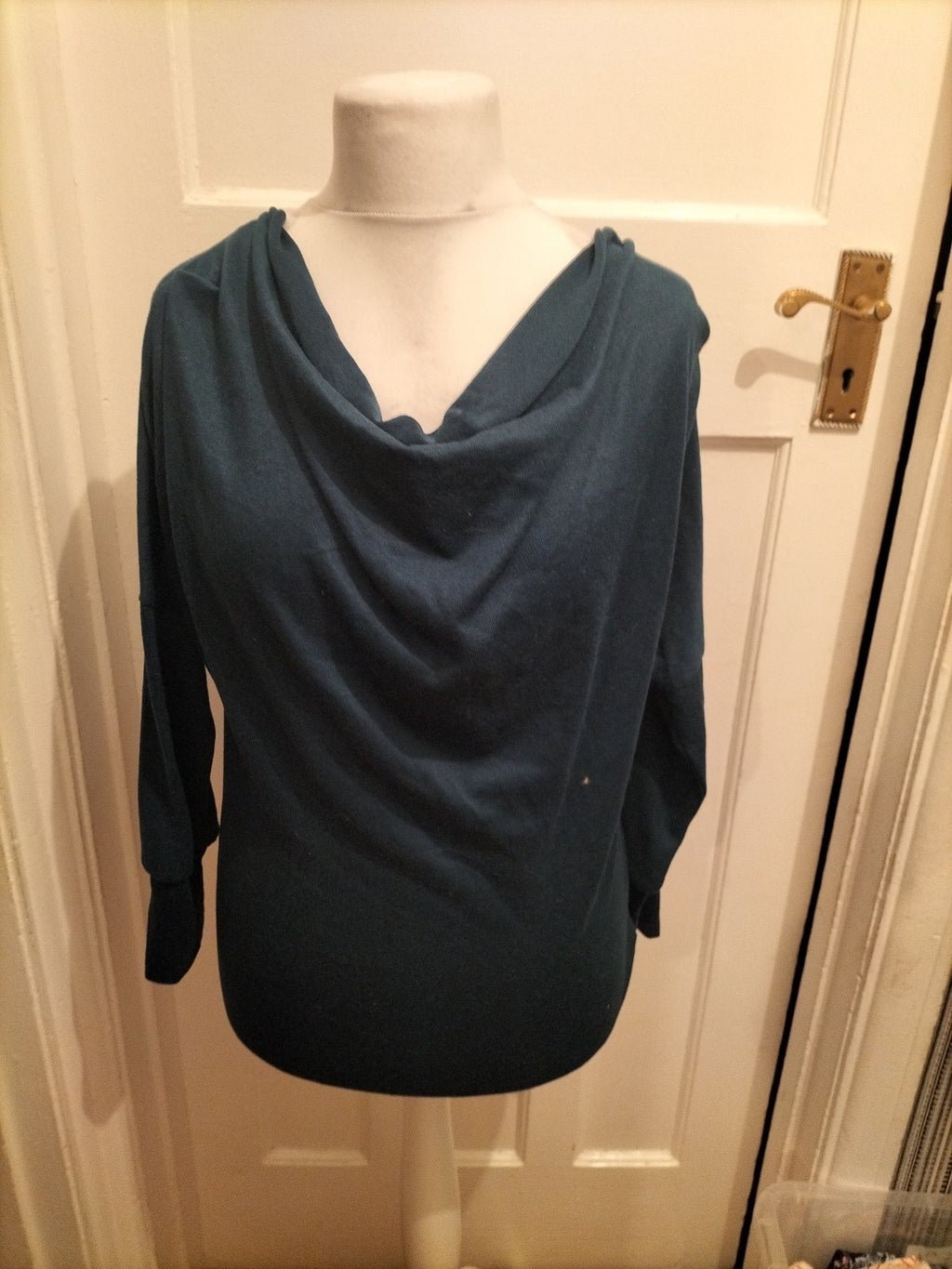 Ladies Shein Size Small Teal Long Sleeved Scoop Neck Top