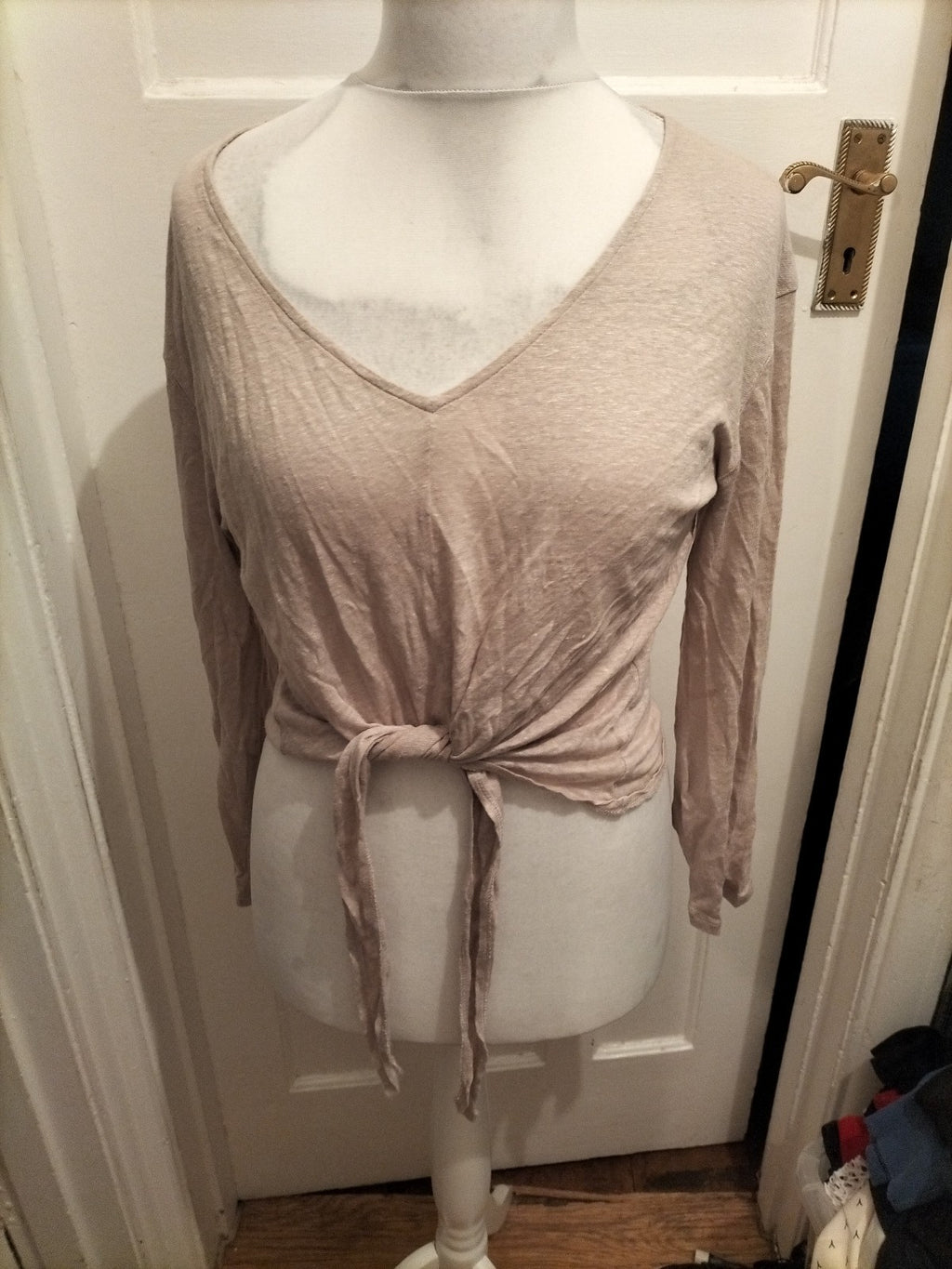 H&M Medium Flax Colour Long Sleeved Blouse