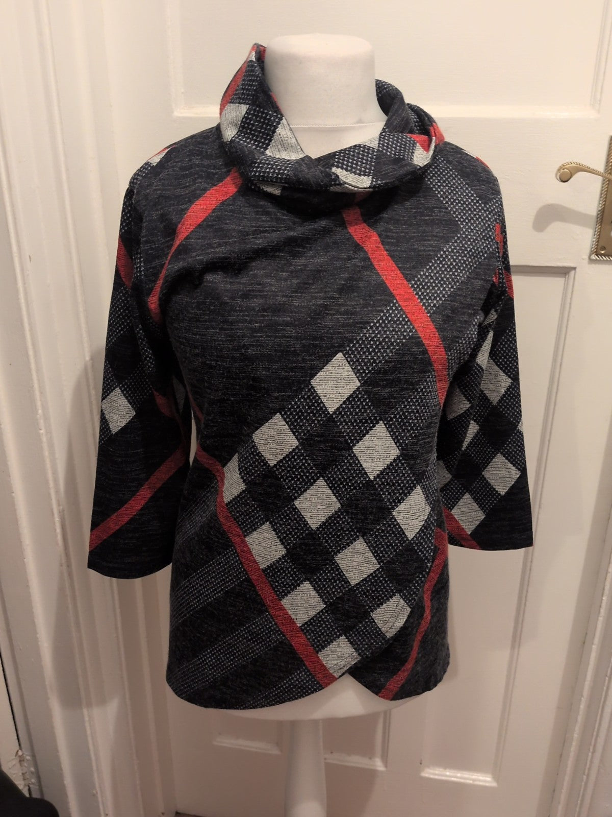 Cerulean Large Navy/Red/White Patterned Long Sleeve Jumper