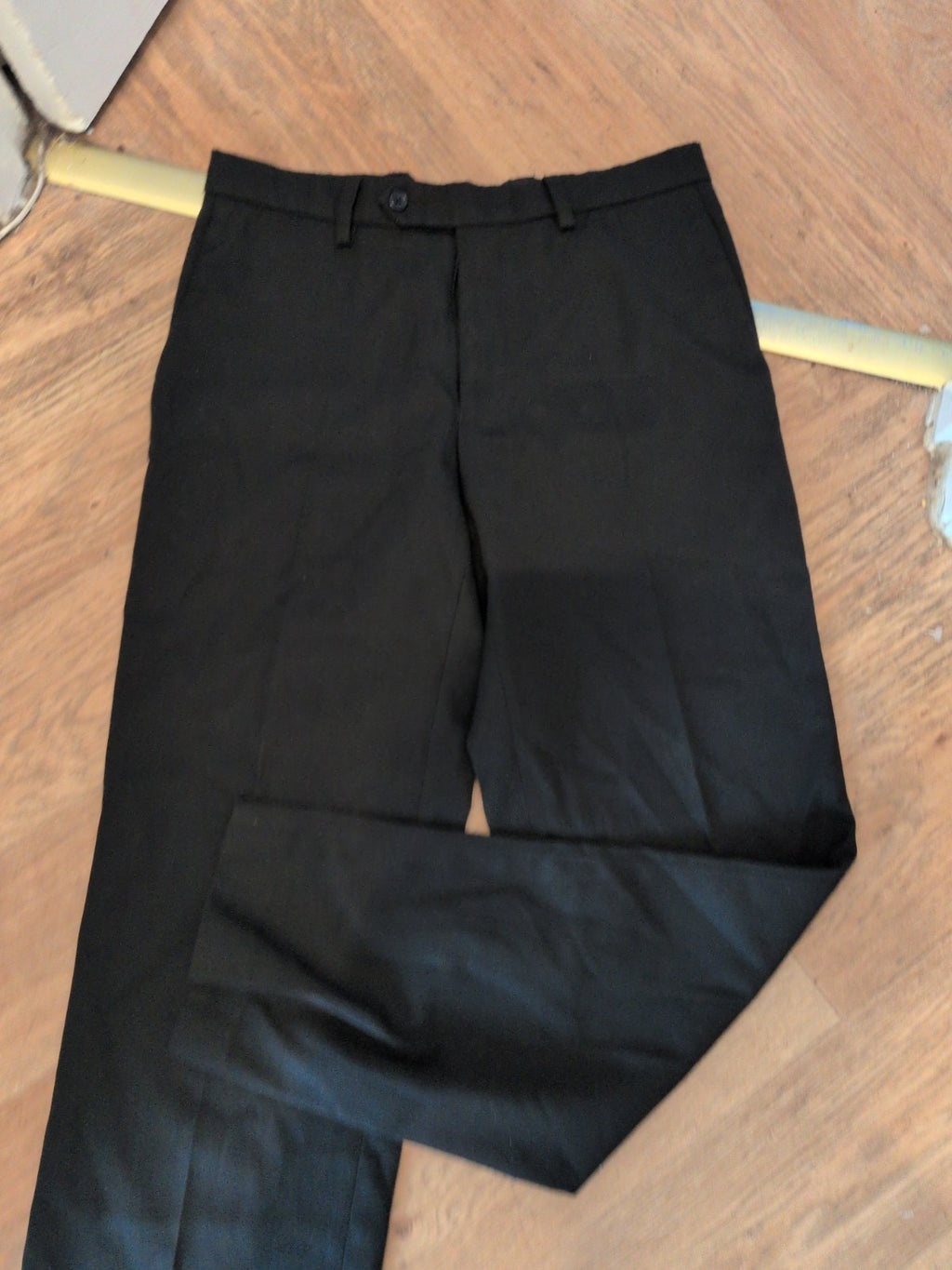 Mens Next 32R Plain Front Black Trousers Smart