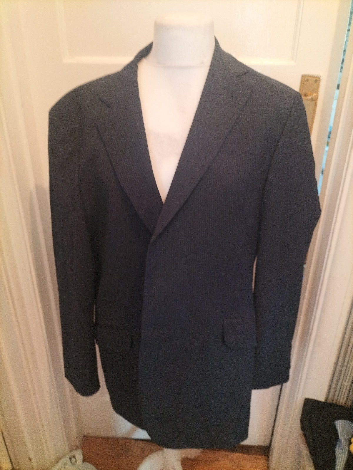 Mens Marks And Spencer Size 46m Navy Stripe Blazer