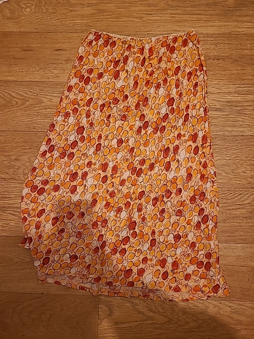 Ladies George Size 8-10 Orange Toned Elasticated Skirt