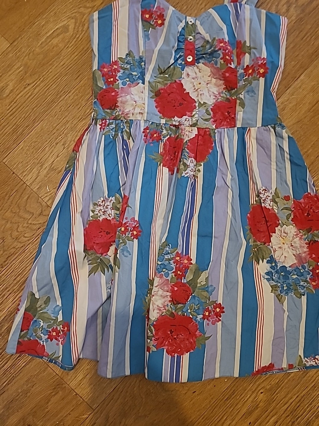 Ladies Primark Size 10 Multicoloured Floral Sleeveless Knee Length Dress