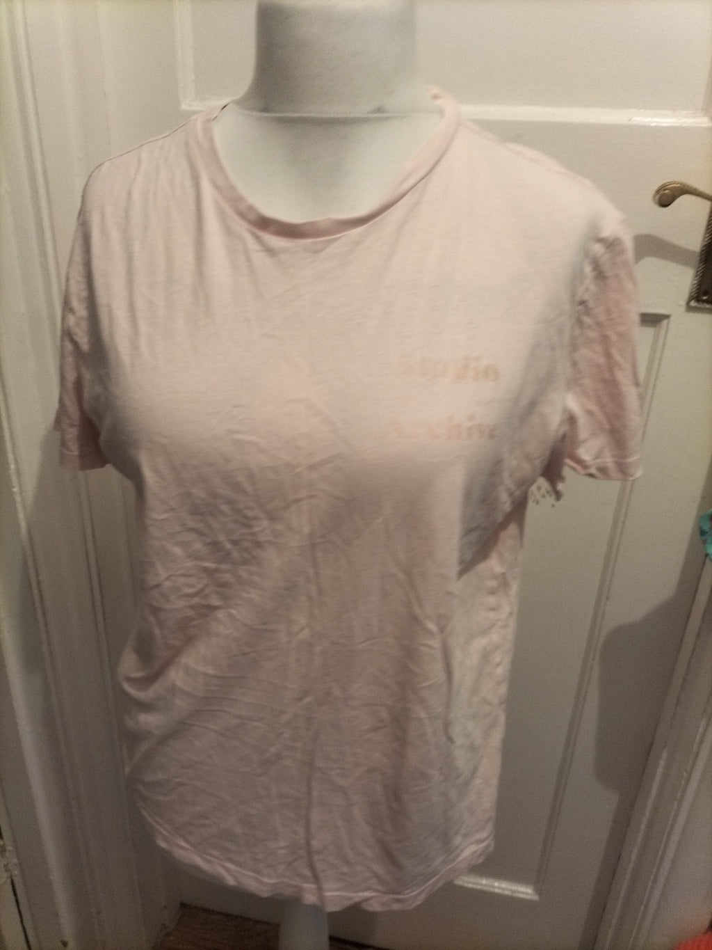H&M Medium Pale Baby Pink Short Sleeve T-shirt